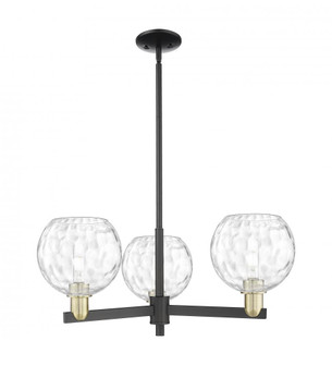 Athens Water Glass - 3 Light - 30 inch - Black Antique Brass - Stem hung - Pendant (3442|716-3CR-BAB-G1215-8)