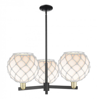 Farmhouse Rope - 3 Light - 32 inch - Black Antique Brass - Stem hung - Pendant (3442|716-3CR-BAB-G121-10RW)