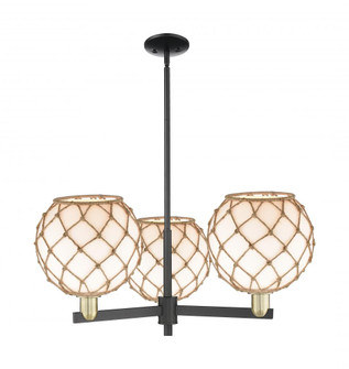 Farmhouse Rope - 3 Light - 32 inch - Black Antique Brass - Stem hung - Pendant (3442|716-3CR-BAB-G121-10RB)