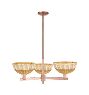 Bristol Natural II - 3 Light - 31 inch - Antique Copper - Stem hung - Pendant (3442|716-3CR-AC-NBD2-9-NAT)