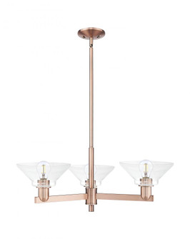 Orwell - 3 Light - 30 inch - Antique Copper - Stem hung - Pendant (3442|716-3CR-AC-G132)