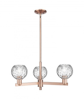 Athens Water Glass - 3 Light - 28 inch - Antique Copper - Stem hung - Pendant (3442|716-3CR-AC-G1215-6)