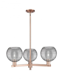 Athens Deco Swirl - 3 Light - 30 inch - Antique Copper - Stem hung - Pendant (3442|716-3CR-AC-G1213-8SM)