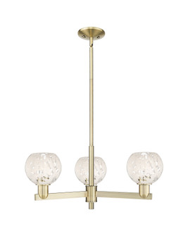 White Mouchette - 3 Light - 28 inch - Antique Brass - Stem hung - Pendant (3442|716-3CR-AB-G1216-6WM)
