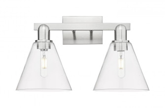 Berkshire Glass - 2 Light - 19 inch - Brushed Satin Nickel - Bath Vanity Light (3442|716-2W-SN-GBC-82)