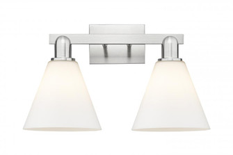 Berkshire Glass - 2 Light - 19 inch - Brushed Satin Nickel - Bath Vanity Light (3442|716-2W-SN-GBC-81)