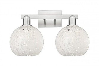 White Mouchette - 2 Light - 19 inch - Brushed Satin Nickel - Bath Vanity Light (3442|716-2W-SN-G1216-8WM)