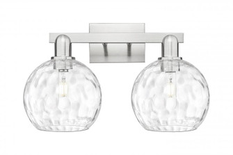 Athens Water Glass - 2 Light - 19 inch - Brushed Satin Nickel - Bath Vanity Light (3442|716-2W-SN-G1215-8)