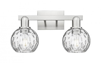 Athens Water Glass - 2 Light - 17 inch - Brushed Satin Nickel - Bath Vanity Light (3442|716-2W-SN-G1215-6)