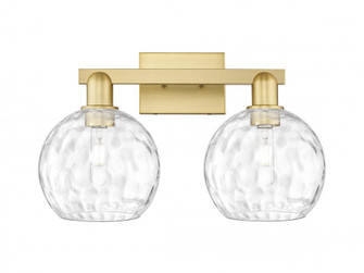 Athens Water Glass - 2 Light - 19 inch - Satin Gold - Bath Vanity Light (3442|716-2W-SG-G1215-8)