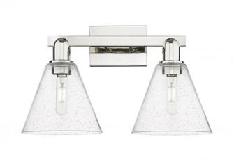 Berkshire Glass - 2 Light - 19 inch - Polished Nickel - Bath Vanity Light (3442|716-2W-PN-GBC-84)