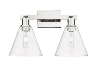 Berkshire Glass - 2 Light - 19 inch - Polished Nickel - Bath Vanity Light (3442|716-2W-PN-GBC-82)