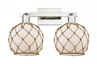 Farmhouse Rope - 2 Light - 19 inch - Polished Nickel - Bath Vanity Light (3442|716-2W-PN-G121-8RB)