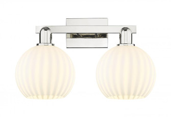 White Venetian - 2 Light - 19 inch - Polished Nickel - Bath Vanity Light (3442|716-2W-PN-G1217-8WV)