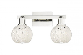 White Mouchette - 2 Light - 17 inch - Polished Nickel - Bath Vanity Light (3442|716-2W-PN-G1216-6WM)