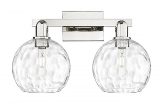 Athens Water Glass - 2 Light - 19 inch - Polished Nickel - Bath Vanity Light (3442|716-2W-PN-G1215-8)
