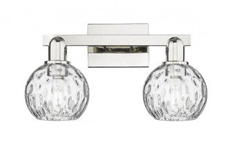 Athens Water Glass - 2 Light - 17 inch - Polished Nickel - Bath Vanity Light (3442|716-2W-PN-G1215-6)