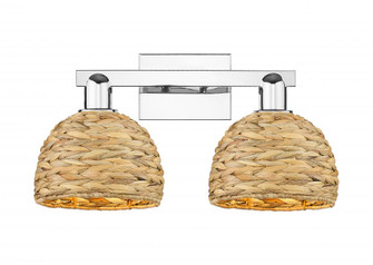 Woven Rattan - 2 Light - 19 inch - Polished Chrome - Bath Vanity Light (3442|716-2W-PC-RBD-8-NAT)