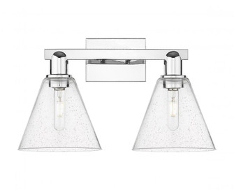Berkshire Glass - 2 Light - 19 inch - Polished Chrome - Bath Vanity Light (3442|716-2W-PC-GBC-84)