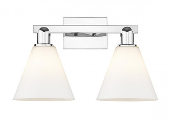 Berkshire Glass - 2 Light - 19 inch - Polished Chrome - Bath Vanity Light (3442|716-2W-PC-GBC-81)