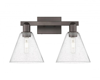 Berkshire Glass - 2 Light - 19 inch - Oil Rubbed Bronze - Bath Vanity Light (3442|716-2W-OB-GBC-84)