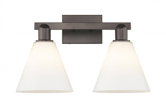 Berkshire Glass - 2 Light - 19 inch - Oil Rubbed Bronze - Bath Vanity Light (3442|716-2W-OB-GBC-81)