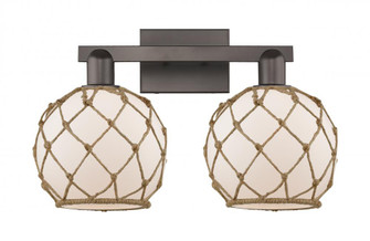 Farmhouse Rope - 2 Light - 19 inch - Oil Rubbed Bronze - Bath Vanity Light (3442|716-2W-OB-G121-8RB)