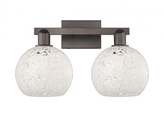 White Mouchette - 2 Light - 19 inch - Oil Rubbed Bronze - Bath Vanity Light (3442|716-2W-OB-G1216-8WM)
