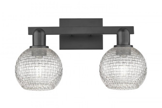 Athens - 2 Light - 17 inch - Matte Black - Bath Vanity Light (3442|716-2W-BK-G122C-6CL)