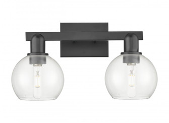 Athens - 2 Light - 17 inch - Matte Black - Bath Vanity Light (3442|716-2W-BK-G122-6)