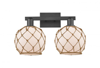 Farmhouse Rope - 2 Light - 19 inch - Matte Black - Bath Vanity Light (3442|716-2W-BK-G121-8RB)