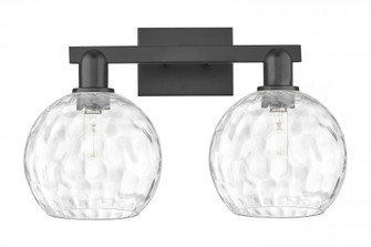 Athens Water Glass - 2 Light - 19 inch - Matte Black - Bath Vanity Light (3442|716-2W-BK-G1215-8)