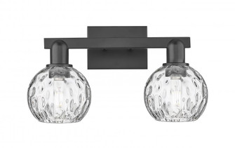 Athens Water Glass - 2 Light - 17 inch - Matte Black - Bath Vanity Light (3442|716-2W-BK-G1215-6)