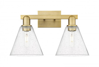 Berkshire Glass - 2 Light - 19 inch - Brushed Brass - Bath Vanity Light (3442|716-2W-BB-GBC-84)