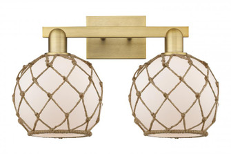 Farmhouse Rope - 2 Light - 19 inch - Brushed Brass - Bath Vanity Light (3442|716-2W-BB-G121-8RB)
