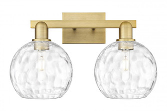 Athens Water Glass - 2 Light - 19 inch - Brushed Brass - Bath Vanity Light (3442|716-2W-BB-G1215-8)