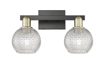Athens - 2 Light - 17 inch - Black Antique Brass - Bath Vanity Light (3442|716-2W-BAB-G122C-6CL)