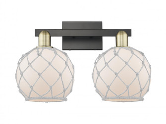 Farmhouse Rope - 2 Light - 19 inch - Black Antique Brass - Bath Vanity Light (3442|716-2W-BAB-G121-8RW)