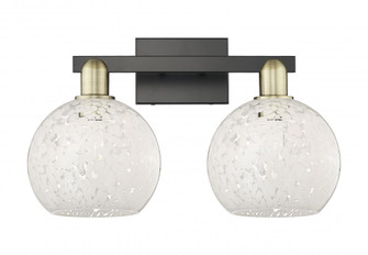 White Mouchette - 2 Light - 19 inch - Black Antique Brass - Bath Vanity Light (3442|716-2W-BAB-G1216-8WM)