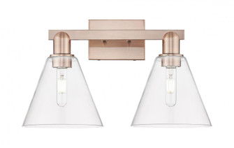 Berkshire Glass - 2 Light - 19 inch - Antique Copper - Bath Vanity Light (3442|716-2W-AC-GBC-82)