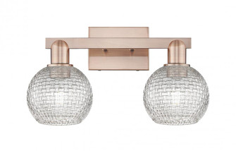 Athens - 2 Light - 17 inch - Antique Copper - Bath Vanity Light (3442|716-2W-AC-G122C-6CL)