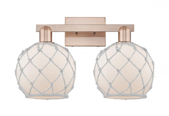 Farmhouse Rope - 2 Light - 19 inch - Antique Copper - Bath Vanity Light (3442|716-2W-AC-G121-8RW)