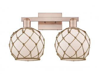 Farmhouse Rope - 2 Light - 19 inch - Antique Copper - Bath Vanity Light (3442|716-2W-AC-G121-8RB)
