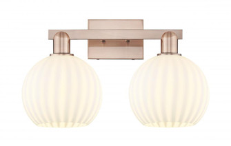White Venetian - 2 Light - 19 inch - Antique Copper - Bath Vanity Light (3442|716-2W-AC-G1217-8WV)