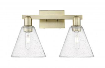 Berkshire Glass - 2 Light - 19 inch - Antique Brass - Bath Vanity Light (3442|716-2W-AB-GBC-84)