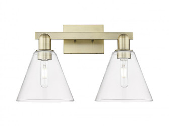 Berkshire Glass - 2 Light - 19 inch - Antique Brass - Bath Vanity Light (3442|716-2W-AB-GBC-82)