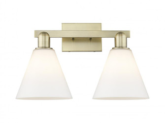 Berkshire Glass - 2 Light - 19 inch - Antique Brass - Bath Vanity Light (3442|716-2W-AB-GBC-81)