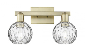 Athens Water Glass - 2 Light - 17 inch - Antique Brass - Bath Vanity Light (3442|716-2W-AB-G1215-6)