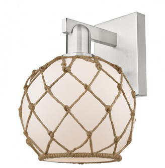 Farmhouse Rope - 1 Light - 8 inch - Brushed Satin Nickel - Sconce (3442|716-1W-SN-G121-8RB)
