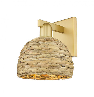 Woven Rattan - 1 Light - 8 inch - Satin Gold - Sconce (3442|716-1W-SG-RBD-8-NAT)
